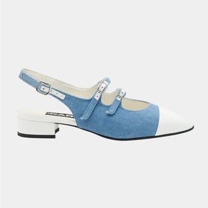 SOLD NIB CAREL Abricot Denim Mary Jane Slingback 8.5
